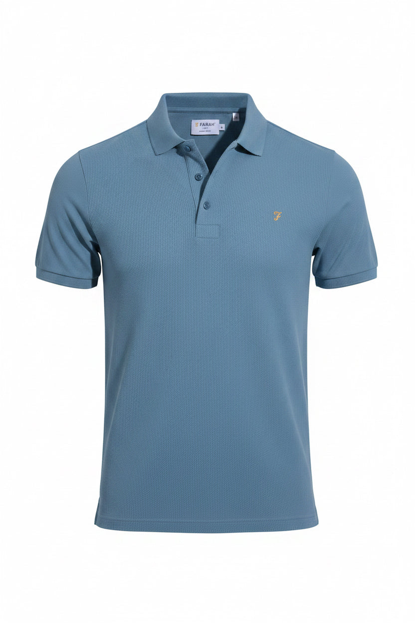 Farah Forster Textured Polo Shirt In Farah Jade