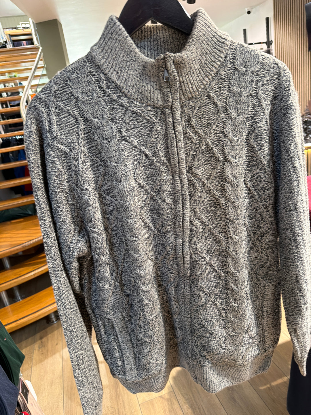Pre End Full Zip Greige Melange