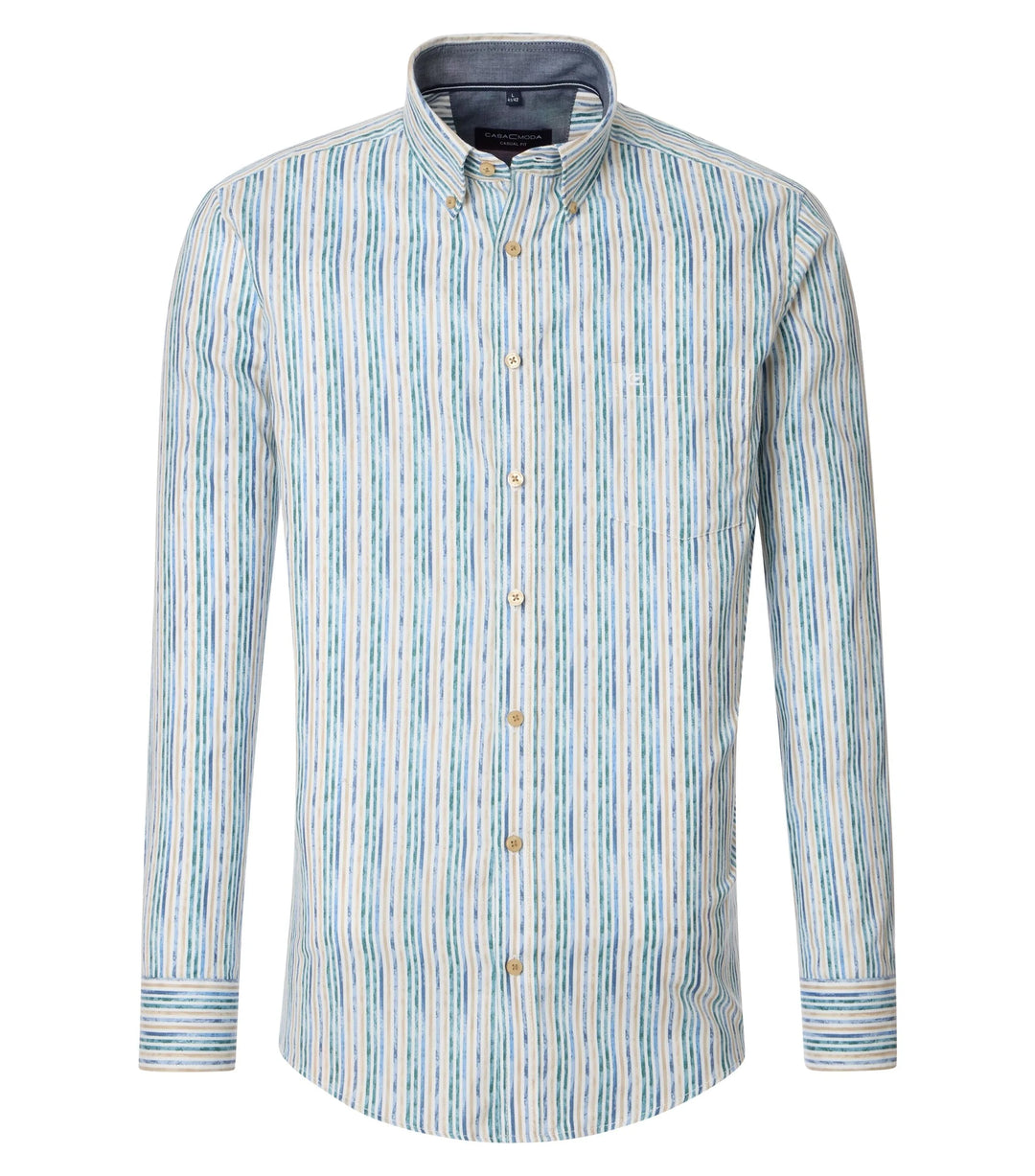 Casa Moda Cotton Striped Shirt Petrol