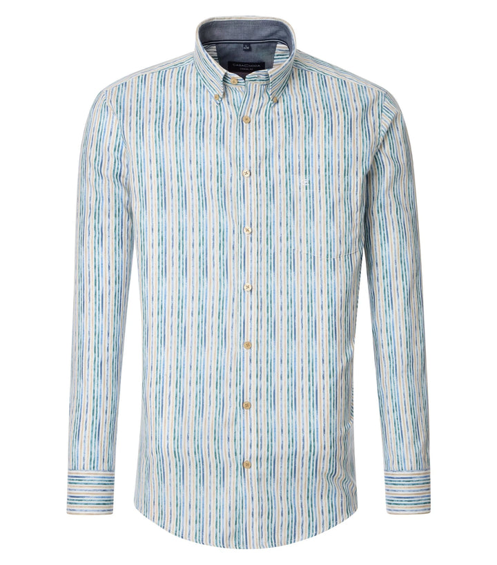 Casa Moda Cotton Striped Shirt Petrol