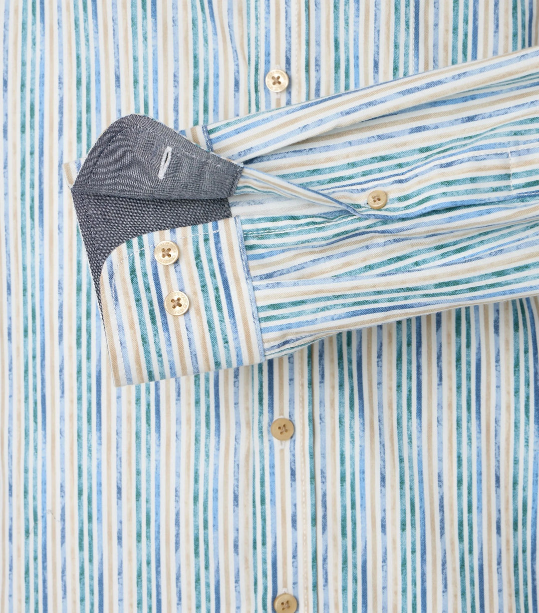 Casa Moda Cotton Striped Shirt Petrol
