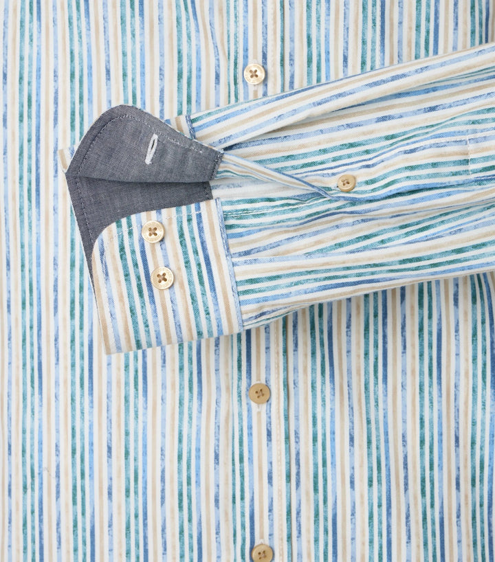 Casa Moda Cotton Striped Shirt Petrol