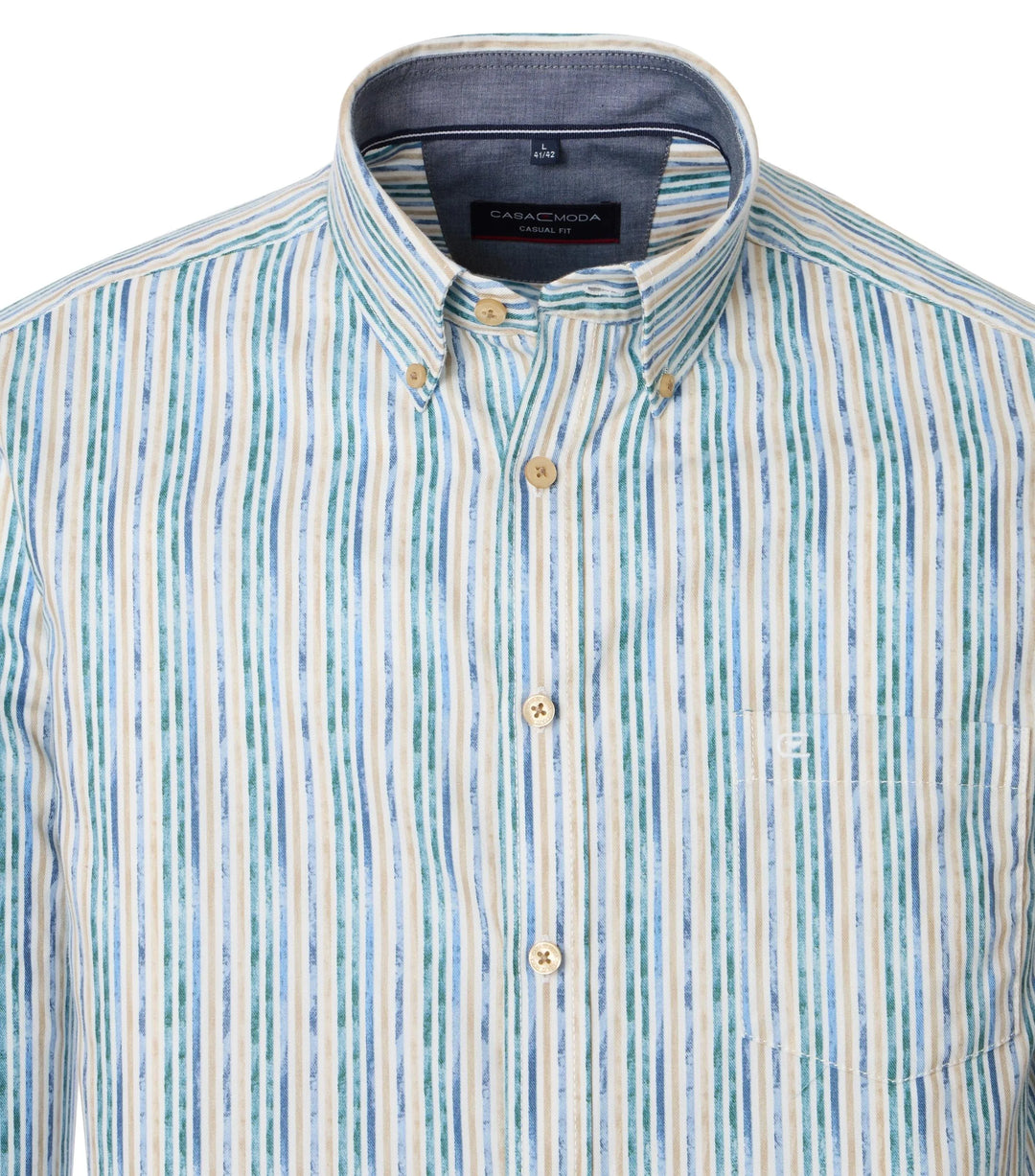 Casa Moda Cotton Striped Shirt Petrol