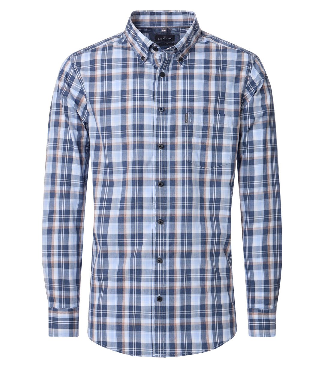 Casa Moda Cotton Shirt Checked Blue