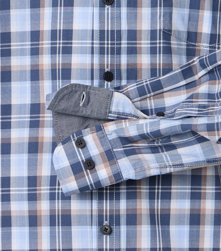 Casa Moda Cotton Shirt Checked Blue