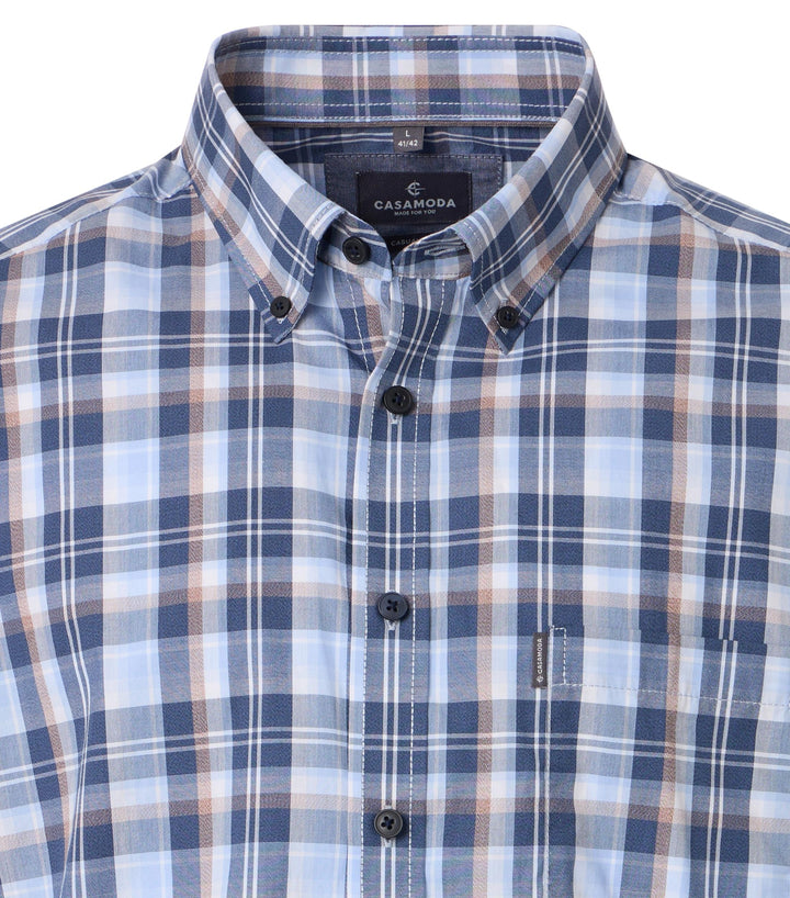 Casa Moda Cotton Shirt Checked Blue