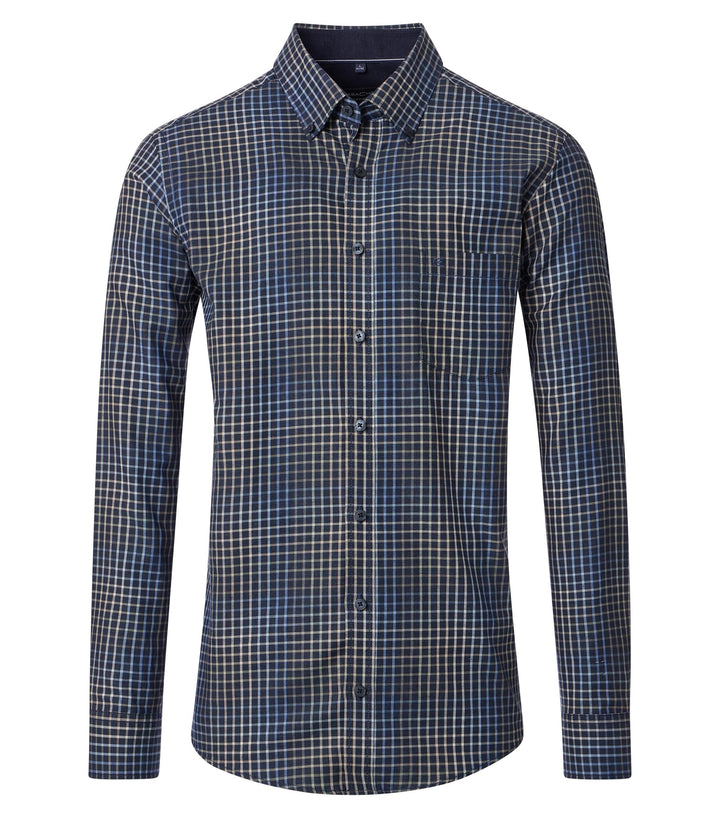 Casa Moda Cotton Printed Shirt Blue