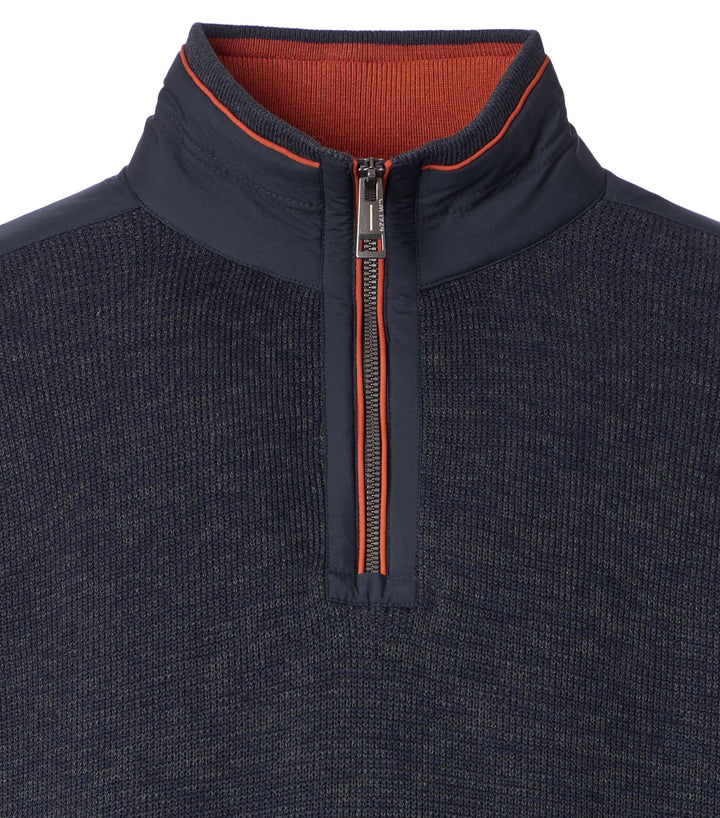 Casa Moda Cotton Half Zip Blue