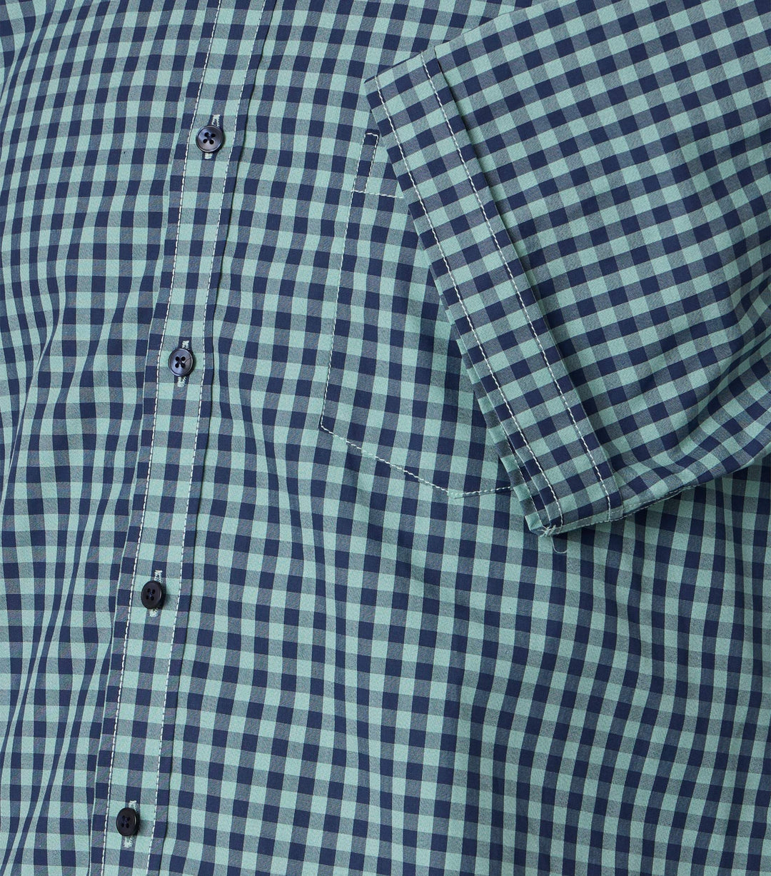 Casa Moda Cotton Short Sleeve Checked Green