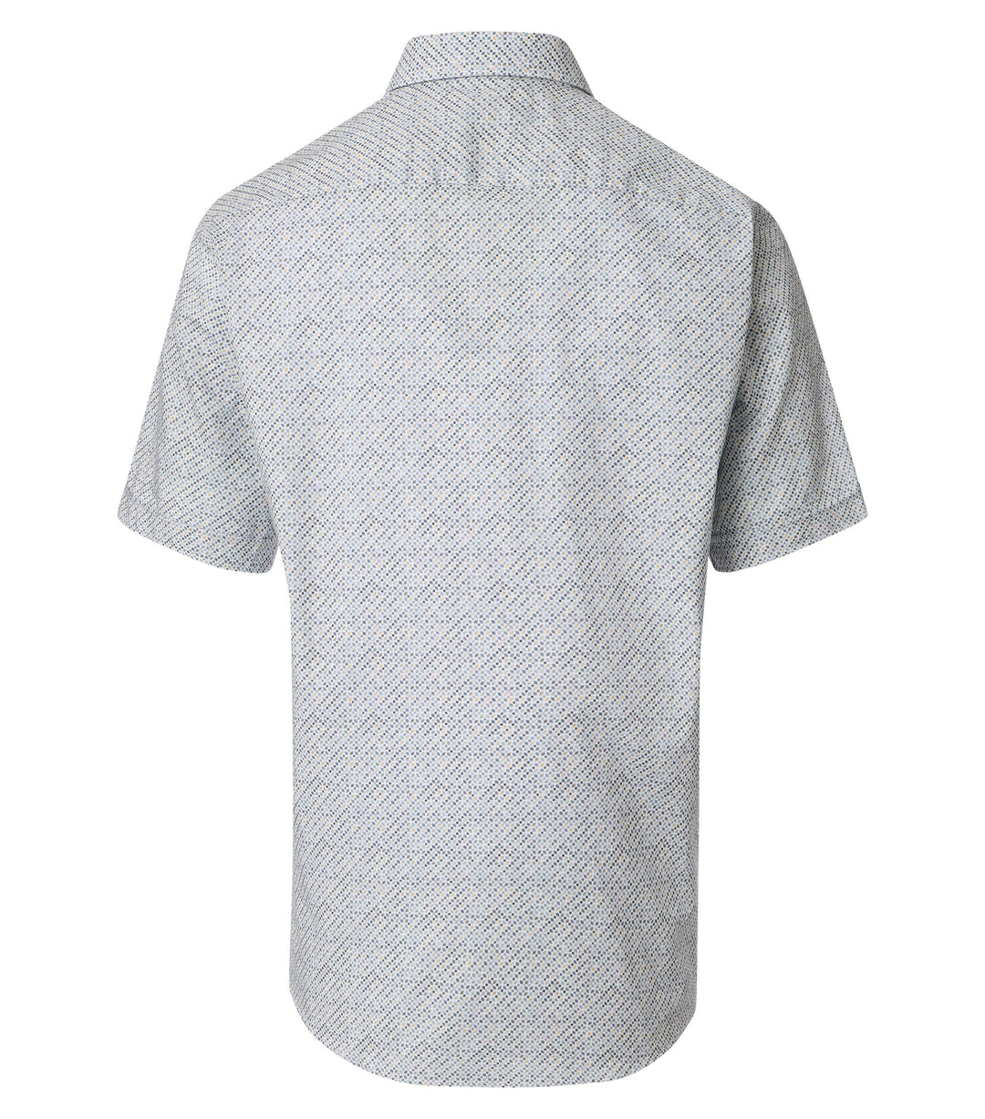 Casa Moda Cotton Short Sleeve Shirt Printed Silver