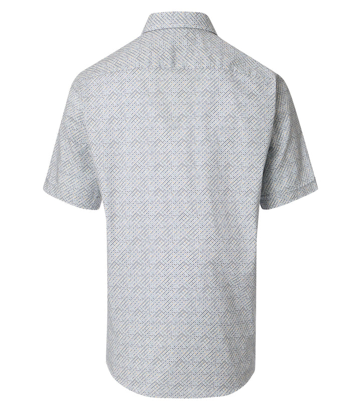 Casa Moda Cotton Short Sleeve Shirt Printed Silver