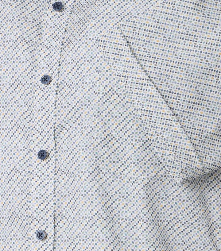 Casa Moda Cotton Short Sleeve Shirt Printed Silver