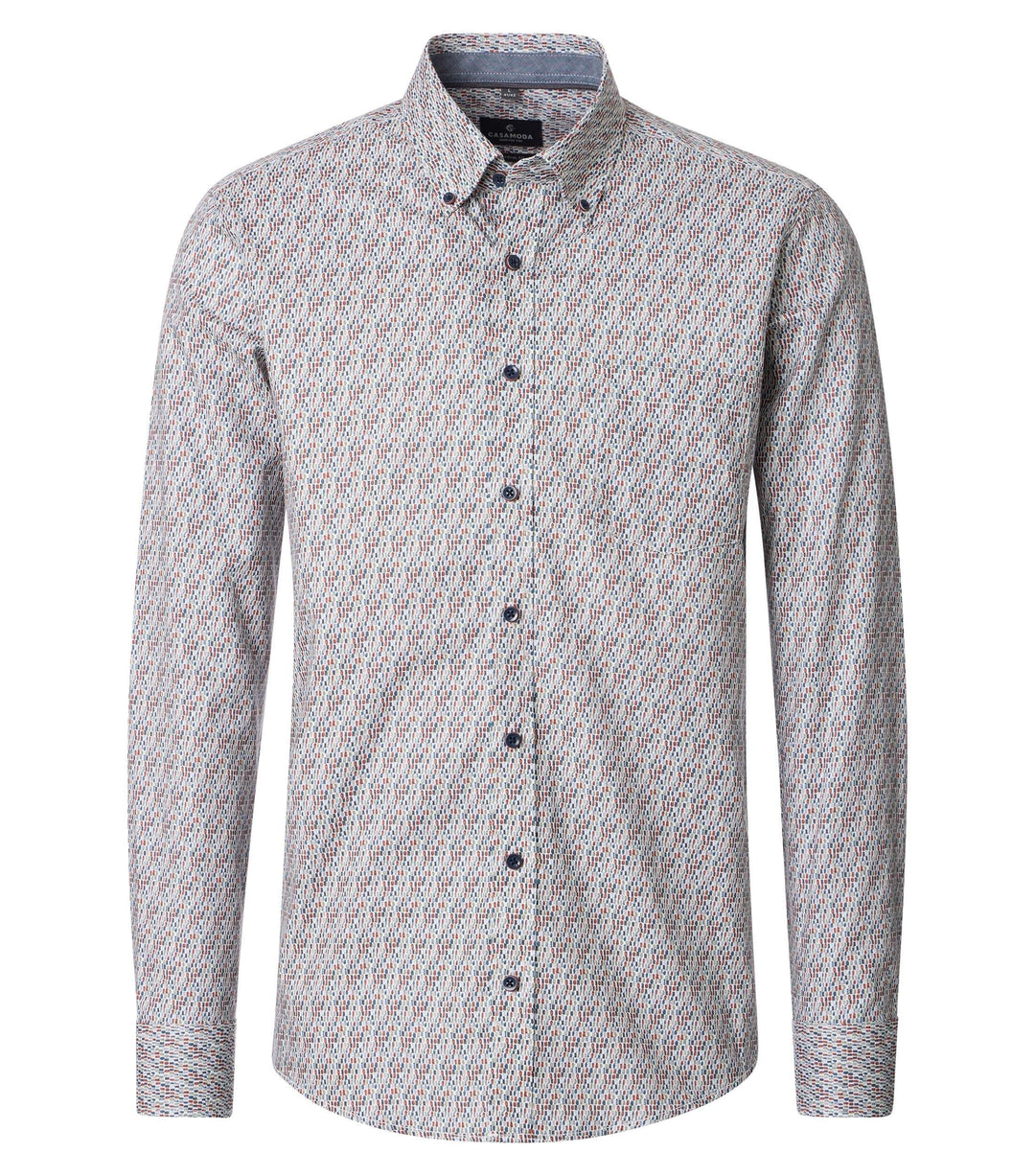 Casa Moda Cotton Casual Shirt Printed Red