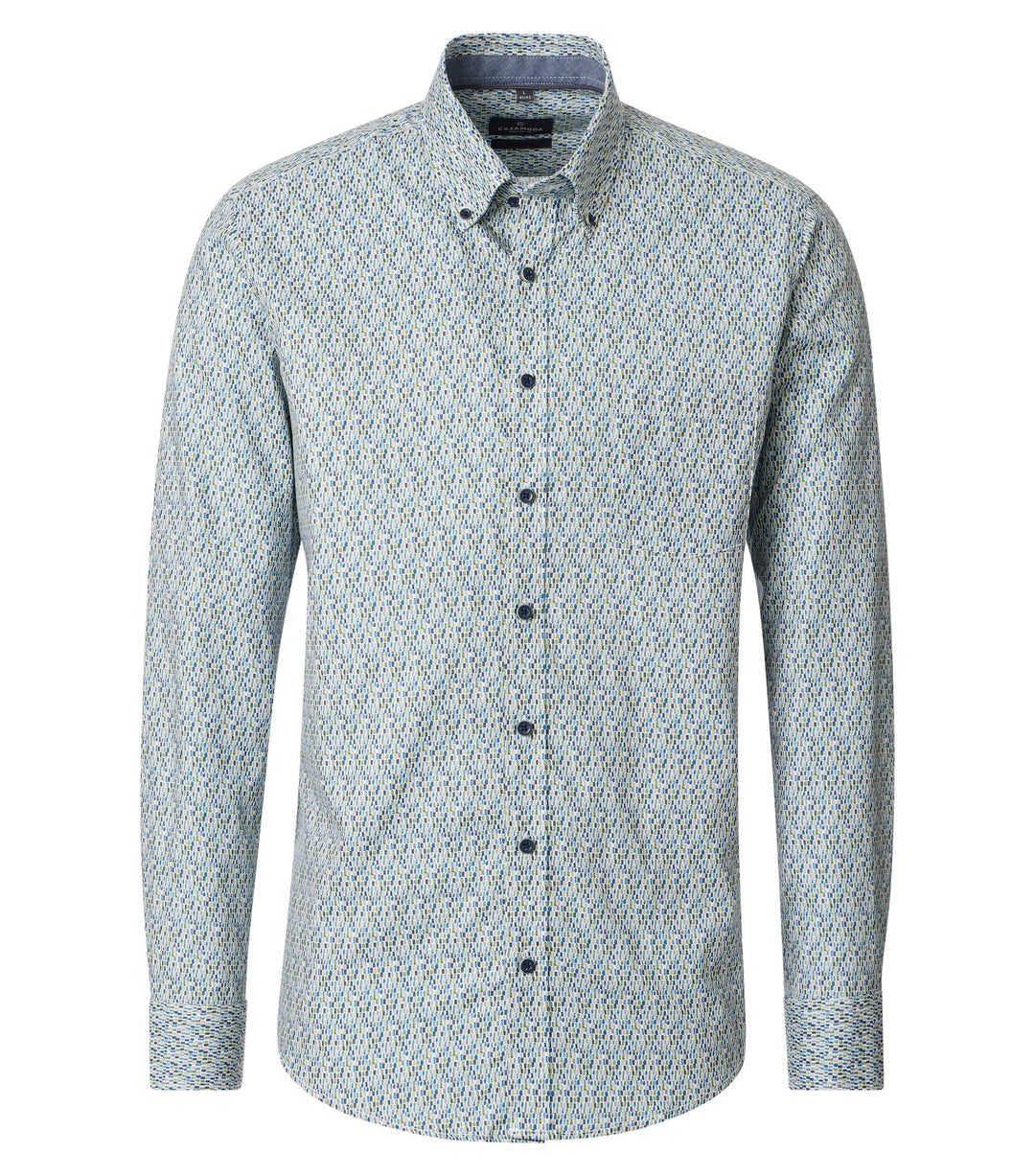 Casa Moda Cotton Casual Shirt Printed Beige