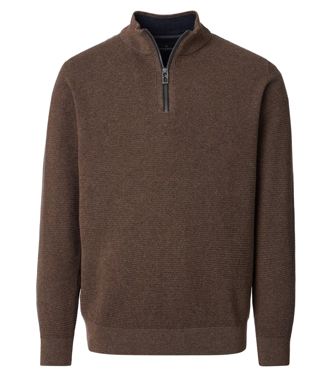 Casa Moda Troyer Half Zip Brown