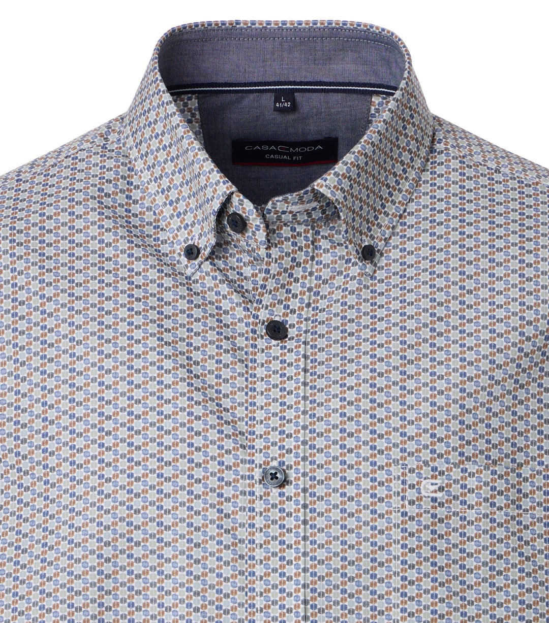 Casa Moda Cotton Printed Shirt Green