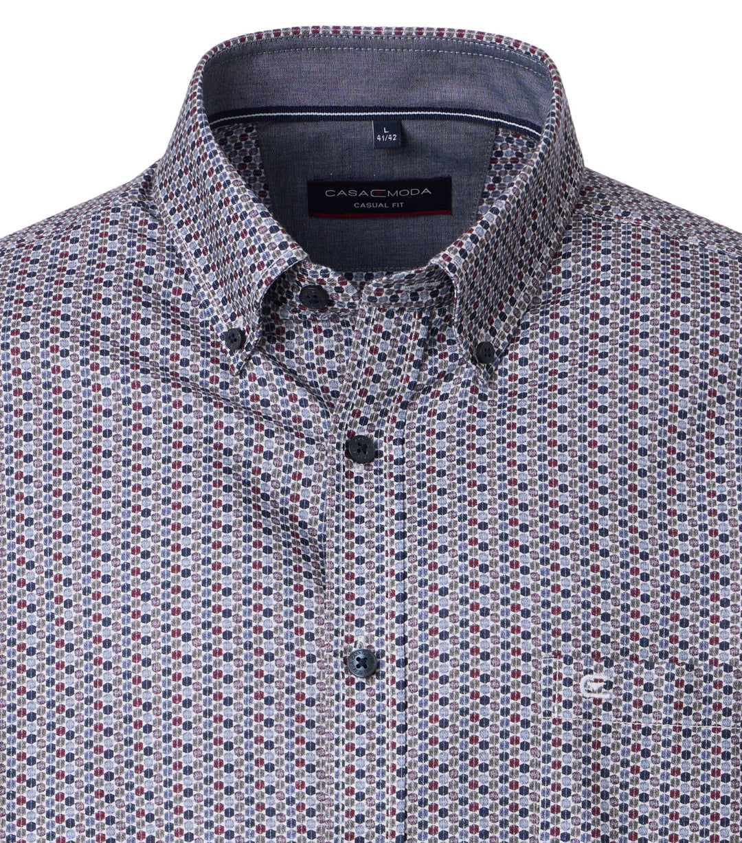 Casa Moda Cotton Printed Shirt Garnet