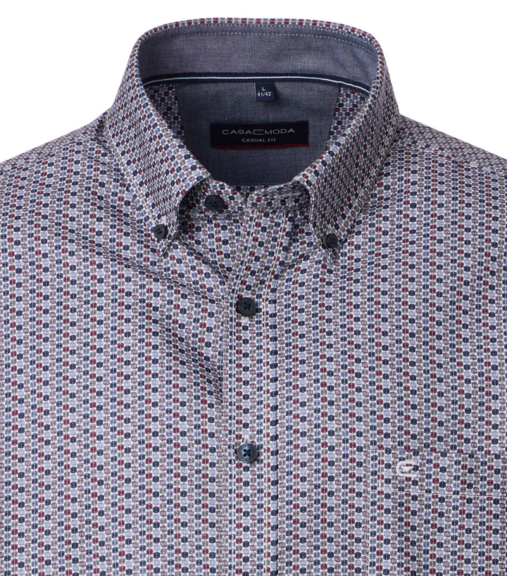 Casa Moda Cotton Printed Shirt Garnet