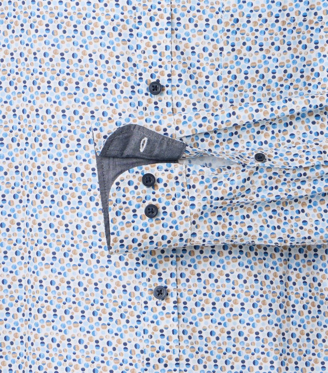 Casa Moda Cotton Casual Shirt Printed Beige