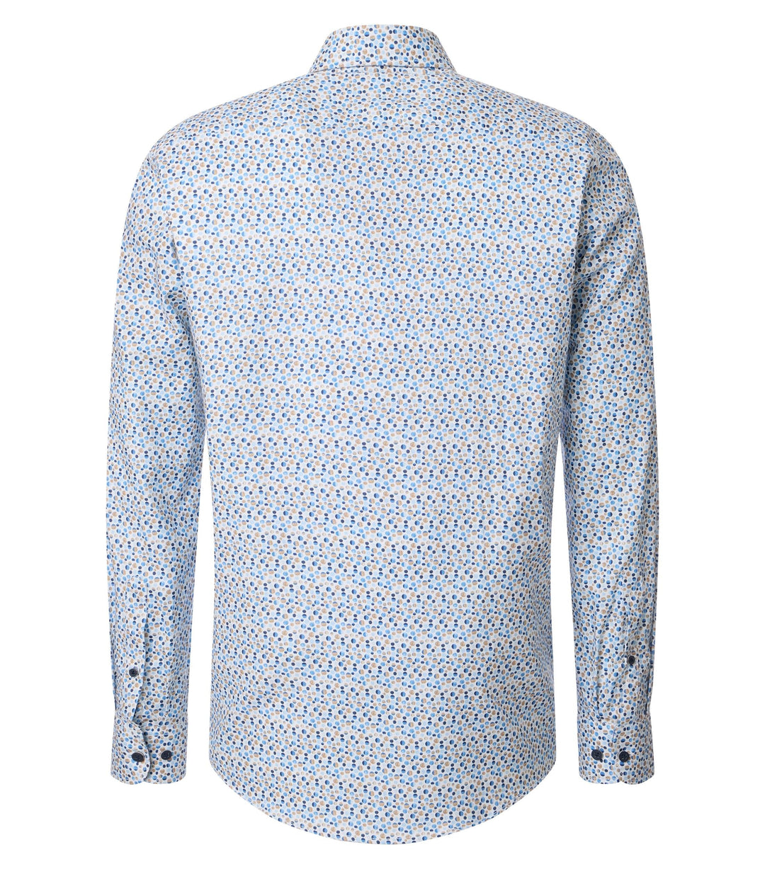 Casa Moda Cotton Casual Shirt Printed Beige