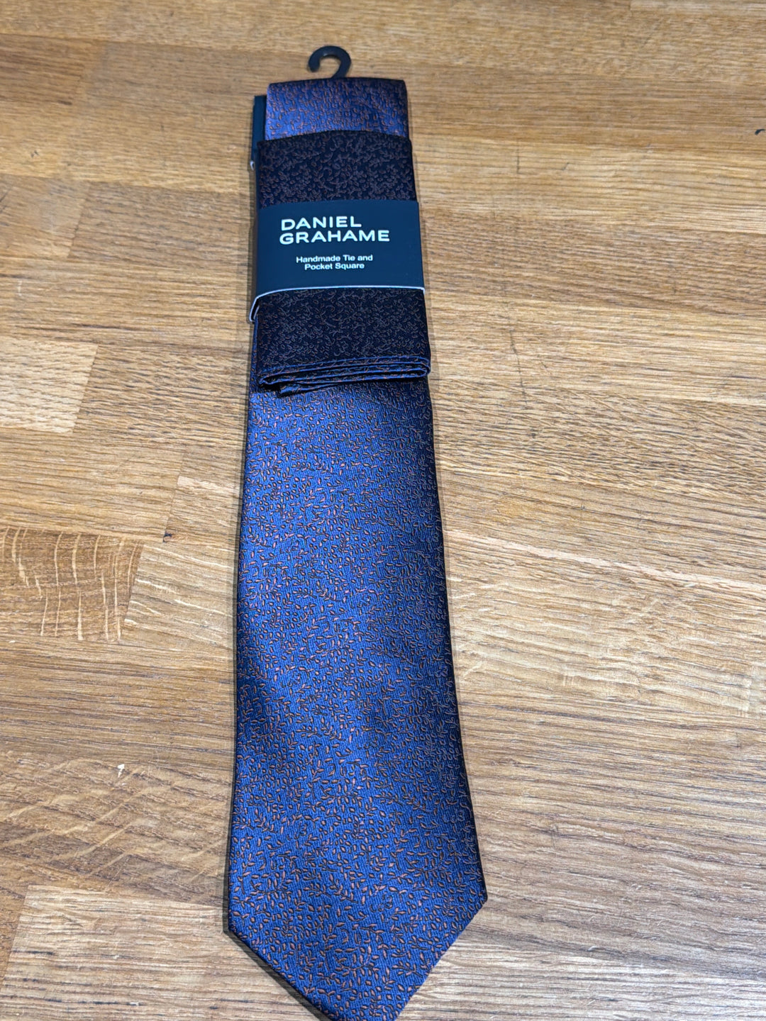 Daniel Grahame Tie & Pocket Square Navy/Brown