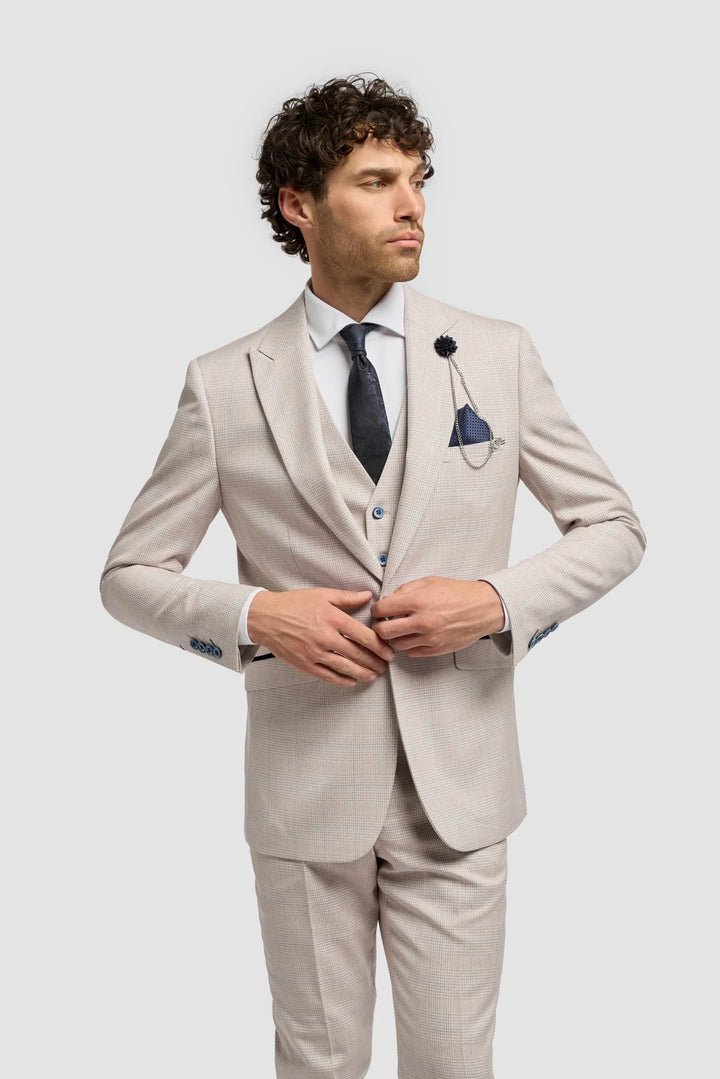 House Of Cavani Caridi 3PC Suit Beige