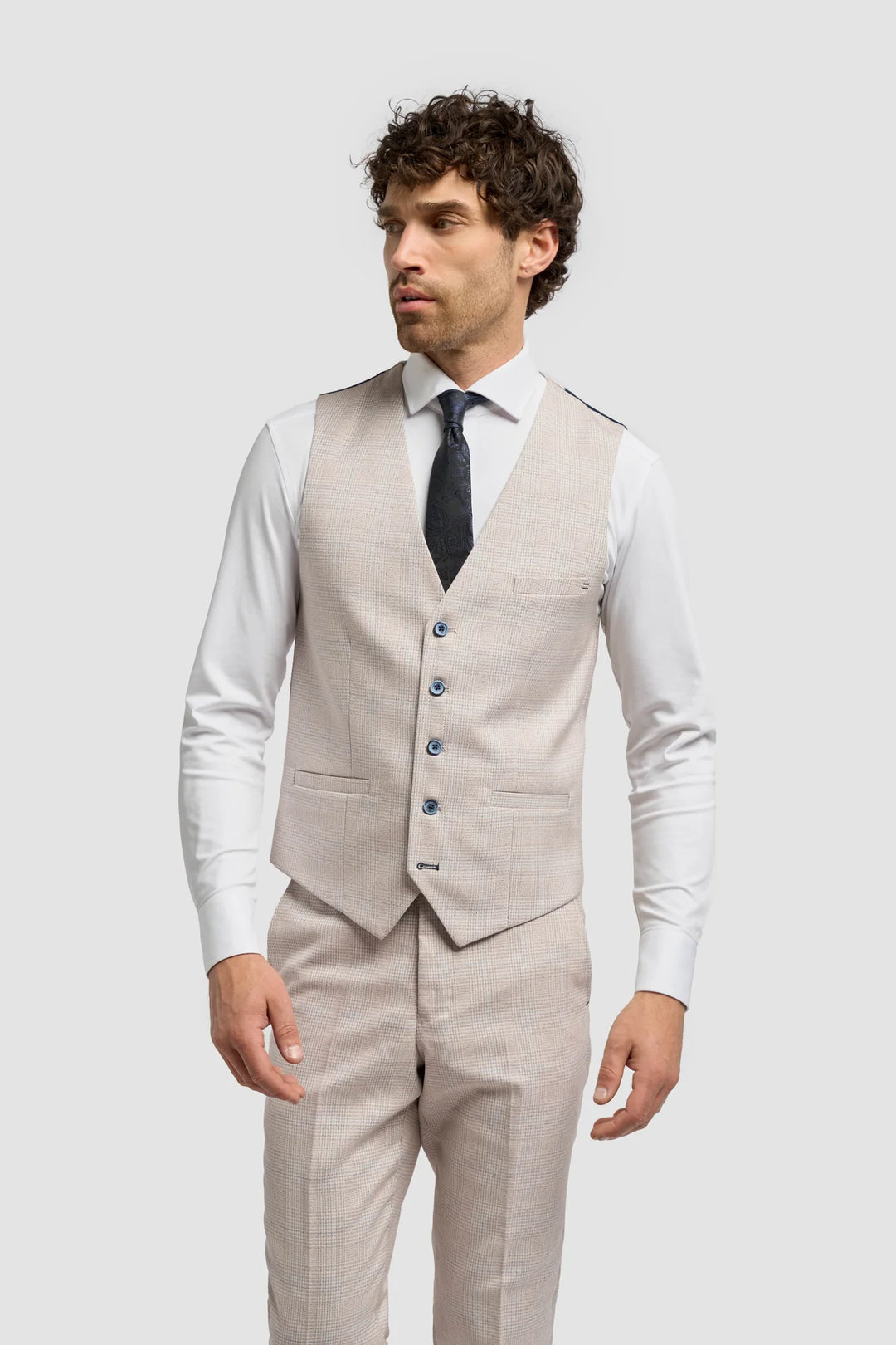 House Of Cavani Caridi 3PC Suit Beige