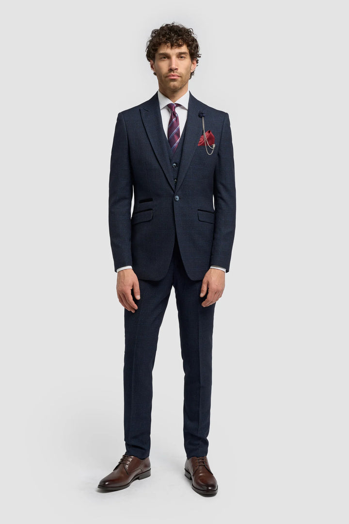 House Of Cavani Caridi 3PC Suit Navy