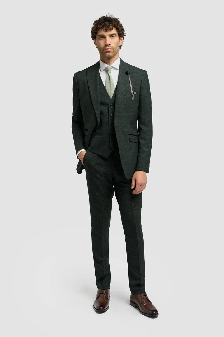 House Of Cavani Caridi 3PC Suit Olive