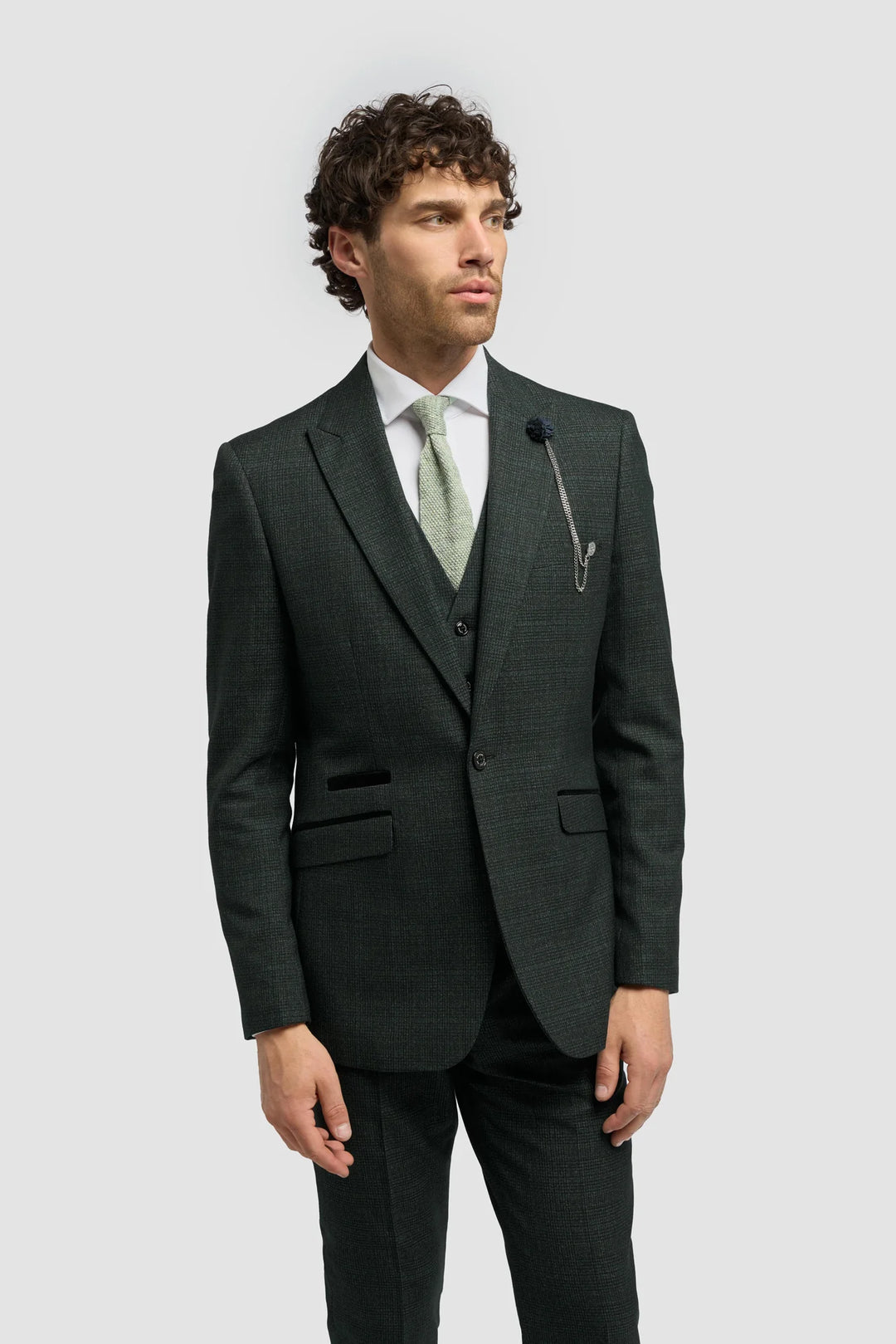 House Of Cavani Caridi 3PC Suit Olive