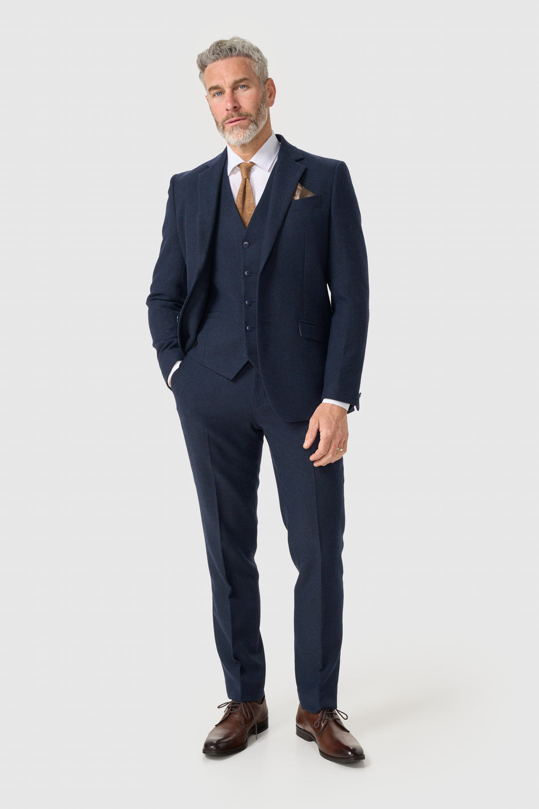 House Of Cavni Thomas Lush Tweed Suit Navy