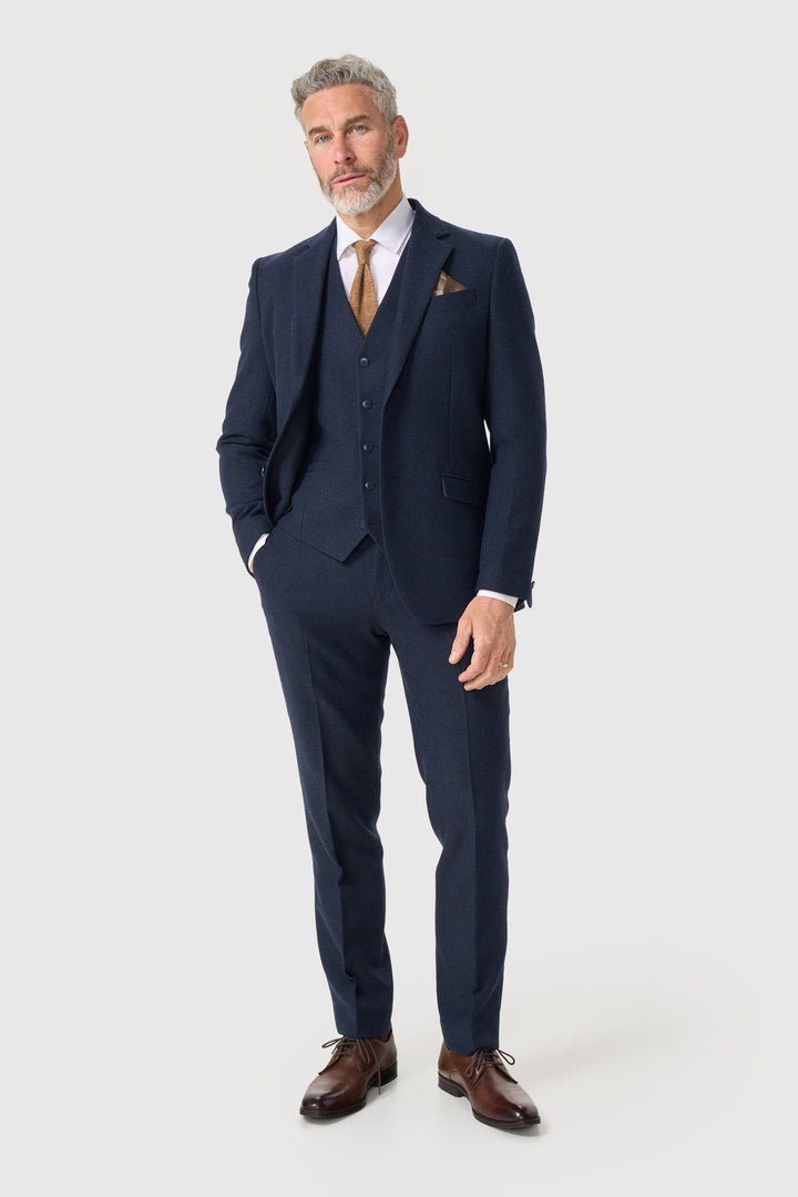 House Of Cavni Thomas Lush Tweed Suit Navy