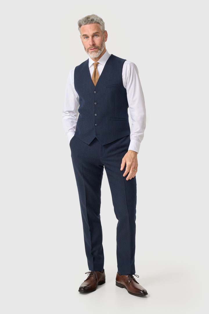 House Of Cavni Thomas Lush Tweed Suit Navy