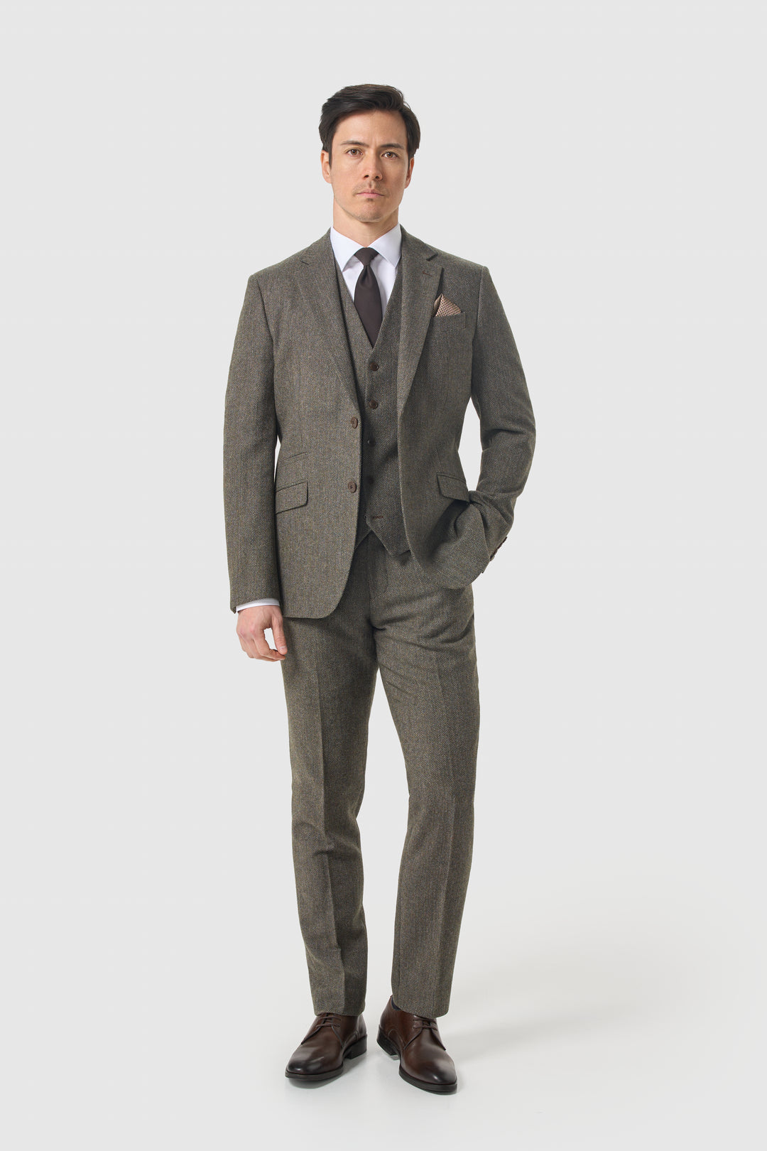 House Of Cavni Thomas Tweed Suit Sage