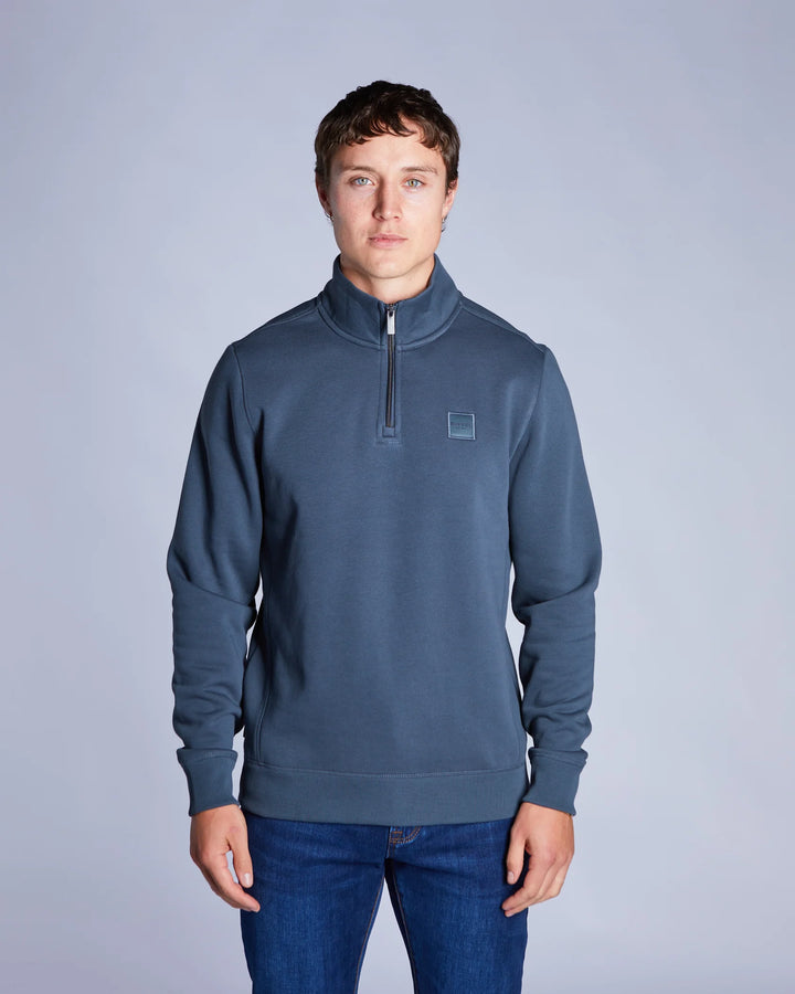 Diesel Dax Half Zip Sweatshirt Petrol Blue
