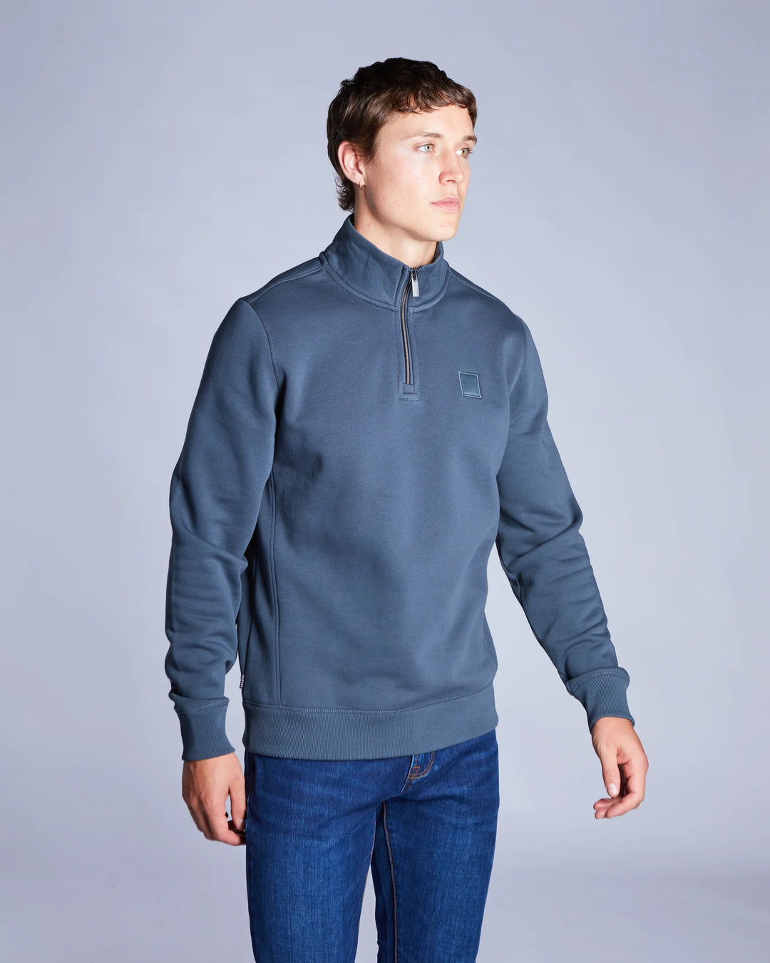 Diesel Dax Half Zip Sweatshirt Petrol Blue