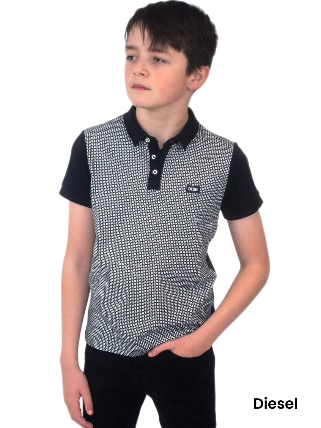 Diesel Macy Birdseye Boys Polo Navy