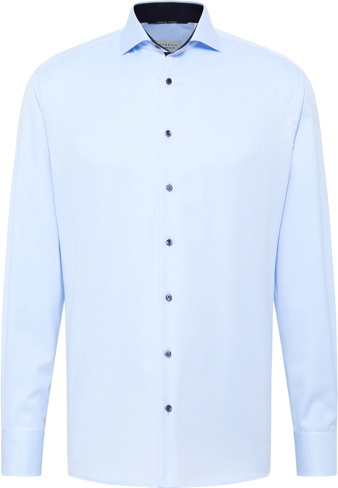 Eterna Plain Opaque Cover Shirt Blue