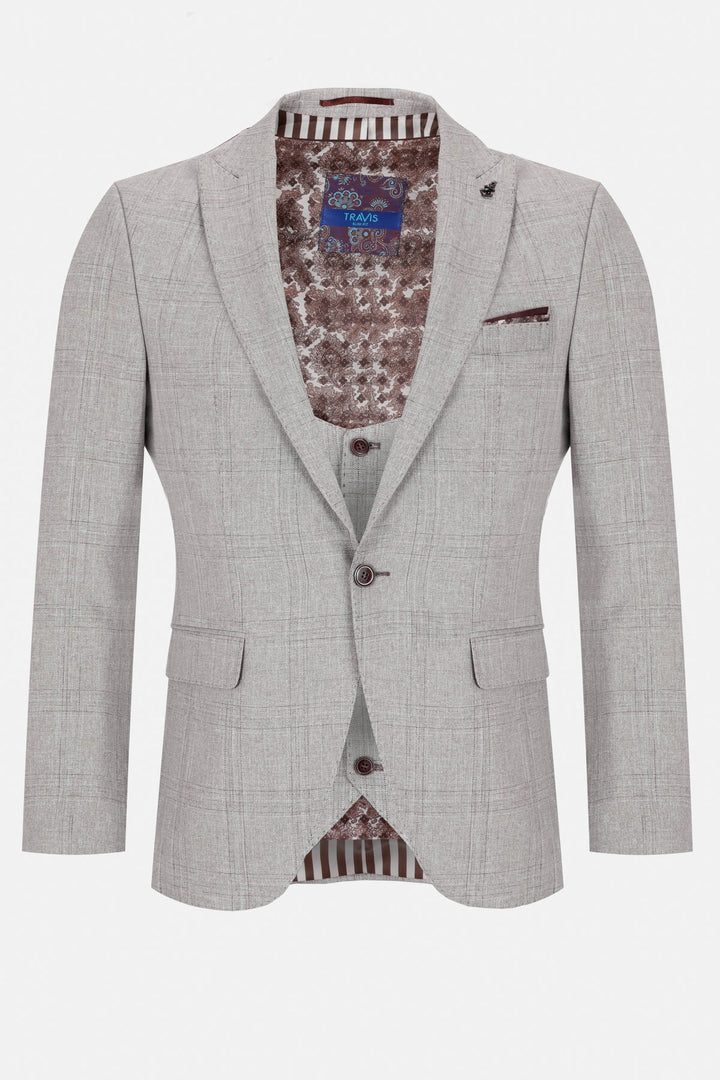 Benetti Travis Eiffel 3 Piece Suit Stone