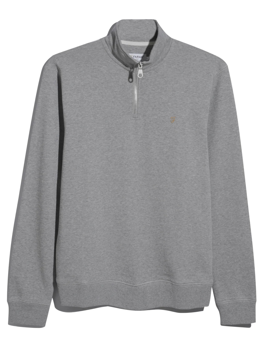 Farah Arnold 1/4 Zip Light Grey Marl