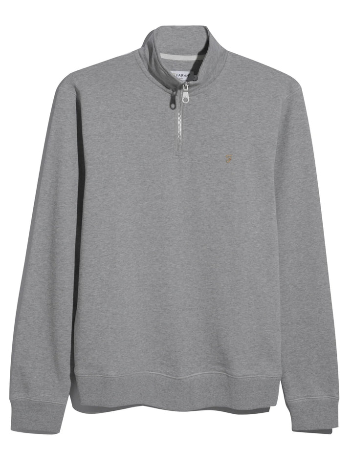 Farah Arnold 1/4 Zip Light Grey Marl