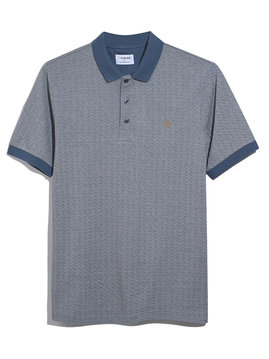 Farah Sefton Jacquard Polo Shirt River Bed