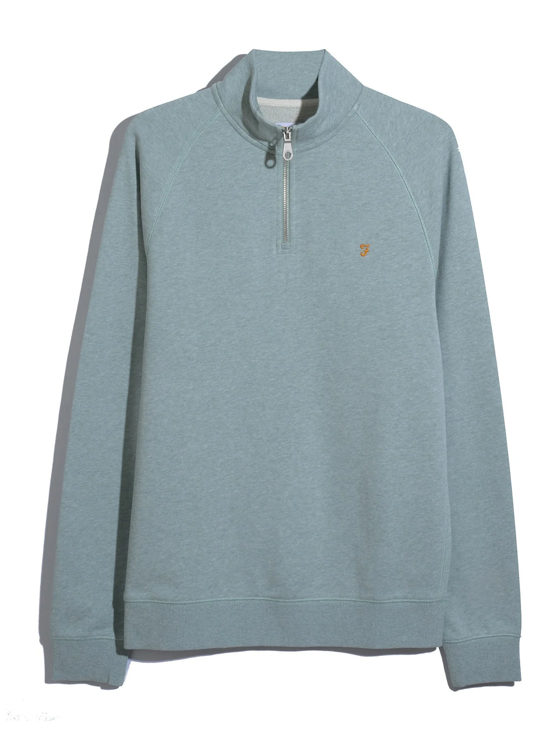 Farah Jim 1/4 Zip Sweatshirt Green Mist Marl