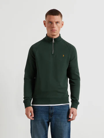 Farah Jim 1/4 Zip Sweatshirt Poplar Green