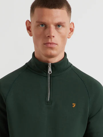 Farah Jim 1/4 Zip Sweatshirt Poplar Green