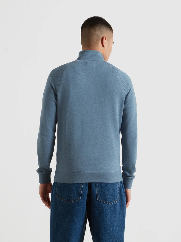 Farah Jim 1/4 Zip Sweatshirt Blue Tide Marl