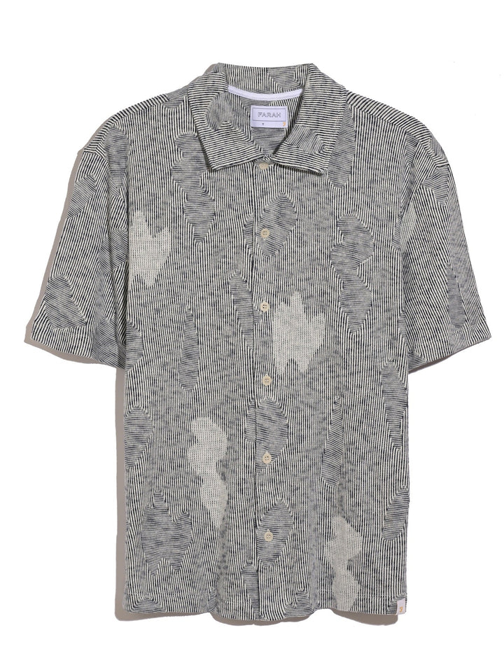 Farah Stoker Jacquard Button Front Polo Shirt In Yale