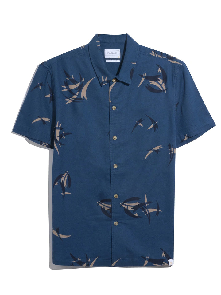 Farah Ernest Short Sleeve Shirt Blue