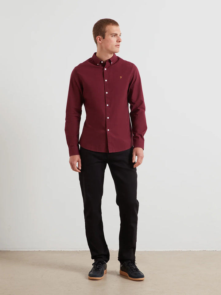 Farah Brewer Oxford Shirt Bordeaux