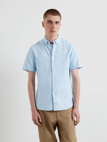 Farah Brewer Short Sleeve Shirt Sky